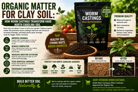 Organic Matter for Clay Soil: How Premium Worm Castings Transform Hard North Carolina Soil
