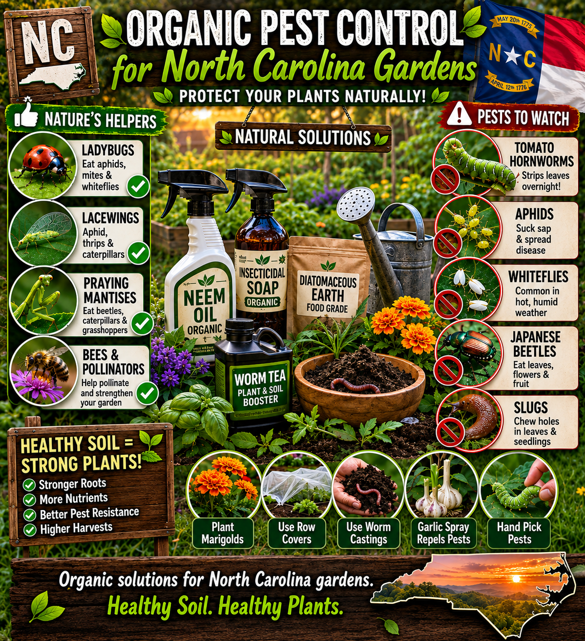 Organic Pest Control for North Carolina Gardens: What Works Best Naturally