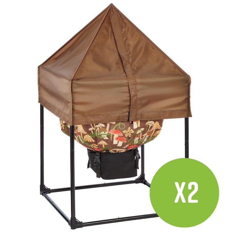 2-Pack Urban Worm Bag Weather Covers for protecting outdoor worm composting bins from rain, sun, and harsh weather conditions.