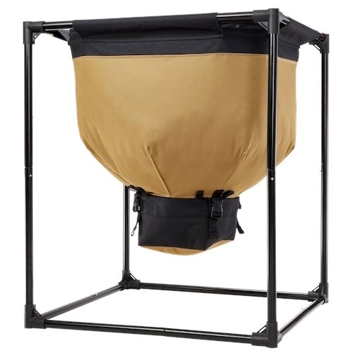 Urban Worm Bag Version 2 continuous-flow worm composting system with durable steel frame and breathable fabric for producing nutrient-rich worm castings.