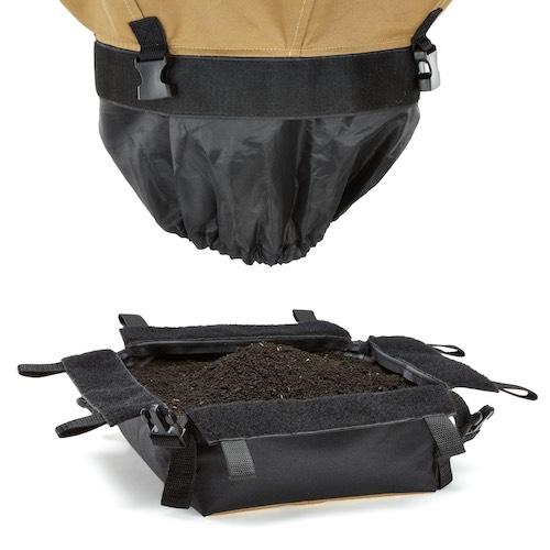Urban Worm Bag Version 2 removable harvest tray filled with finished worm castings for easy continuous-flow vermicompost collection.