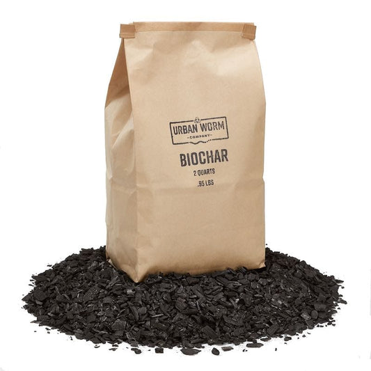 Urban Worm Biochar organic carbon-rich soil amendment that improves microbial activity, nutrient retention, and healthy living soil.