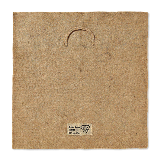 Urban Worm Blanket natural jute cover for worm bins that helps retain moisture, improve airflow, and support healthy vermicomposting.