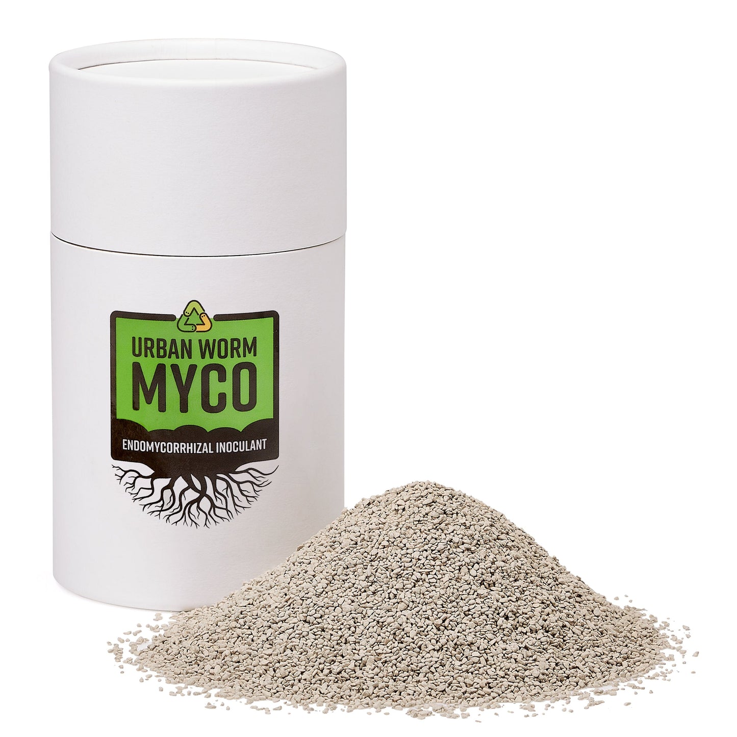 Urban Worm Myco endomycorrhizal inoculant with beneficial mycorrhizal fungi to promote stronger roots, improve nutrient uptake, and support healthier plant growth.